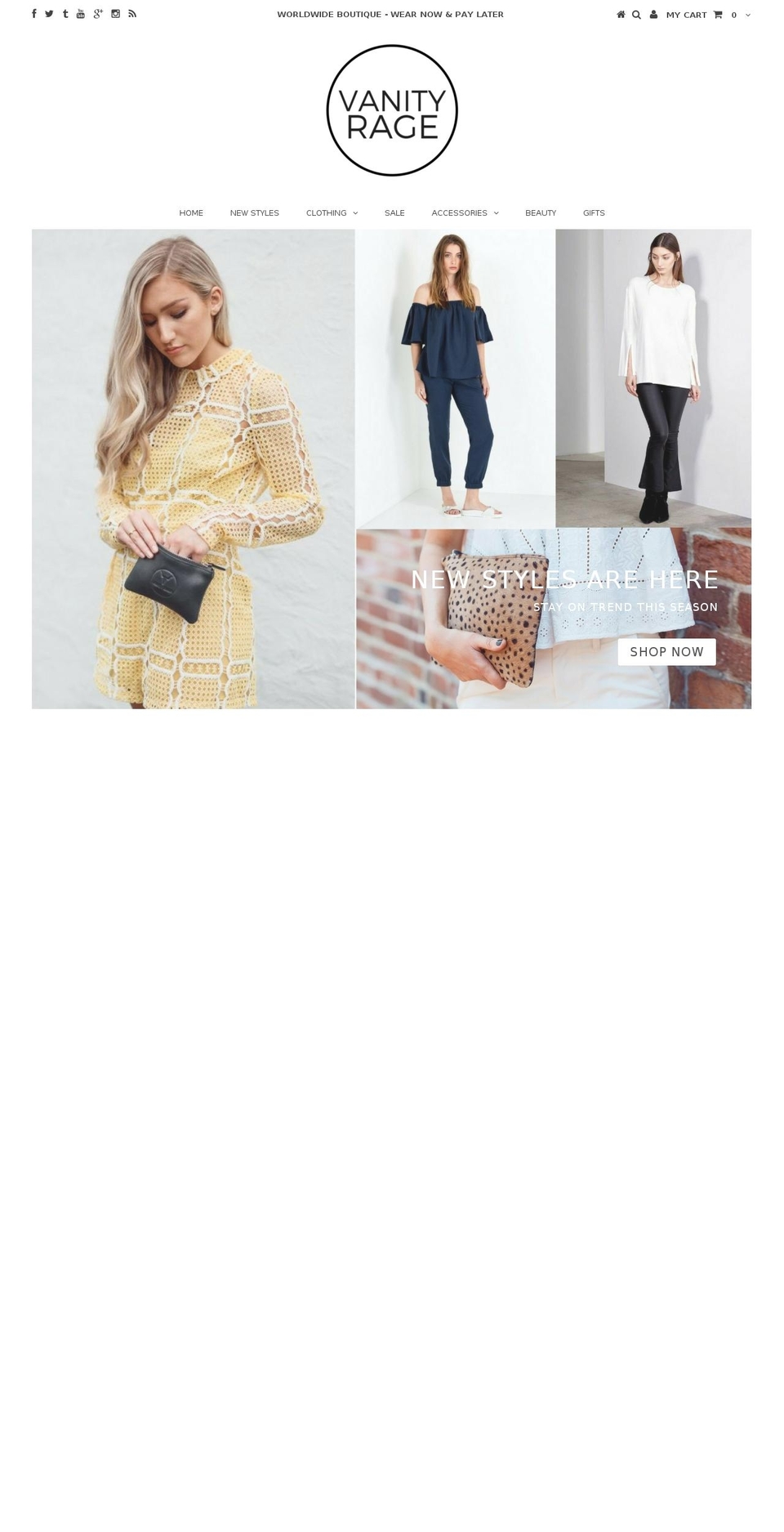 vanityrage.com shopify website screenshot