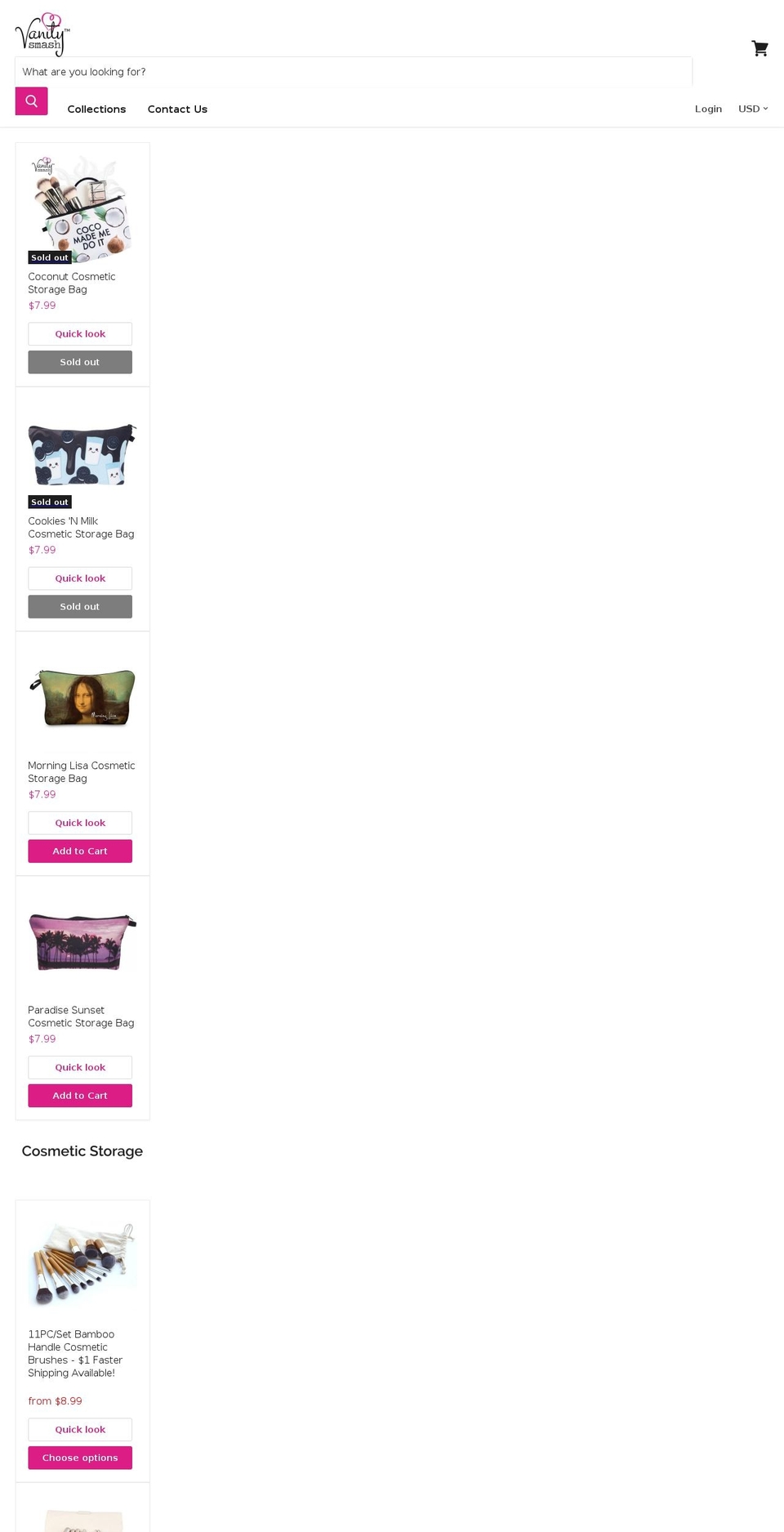 vanitysmash.com — Shopify storefront screenshot