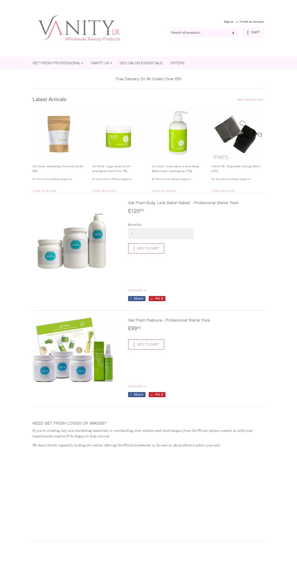 vanityuk.co.uk shopify website screenshot