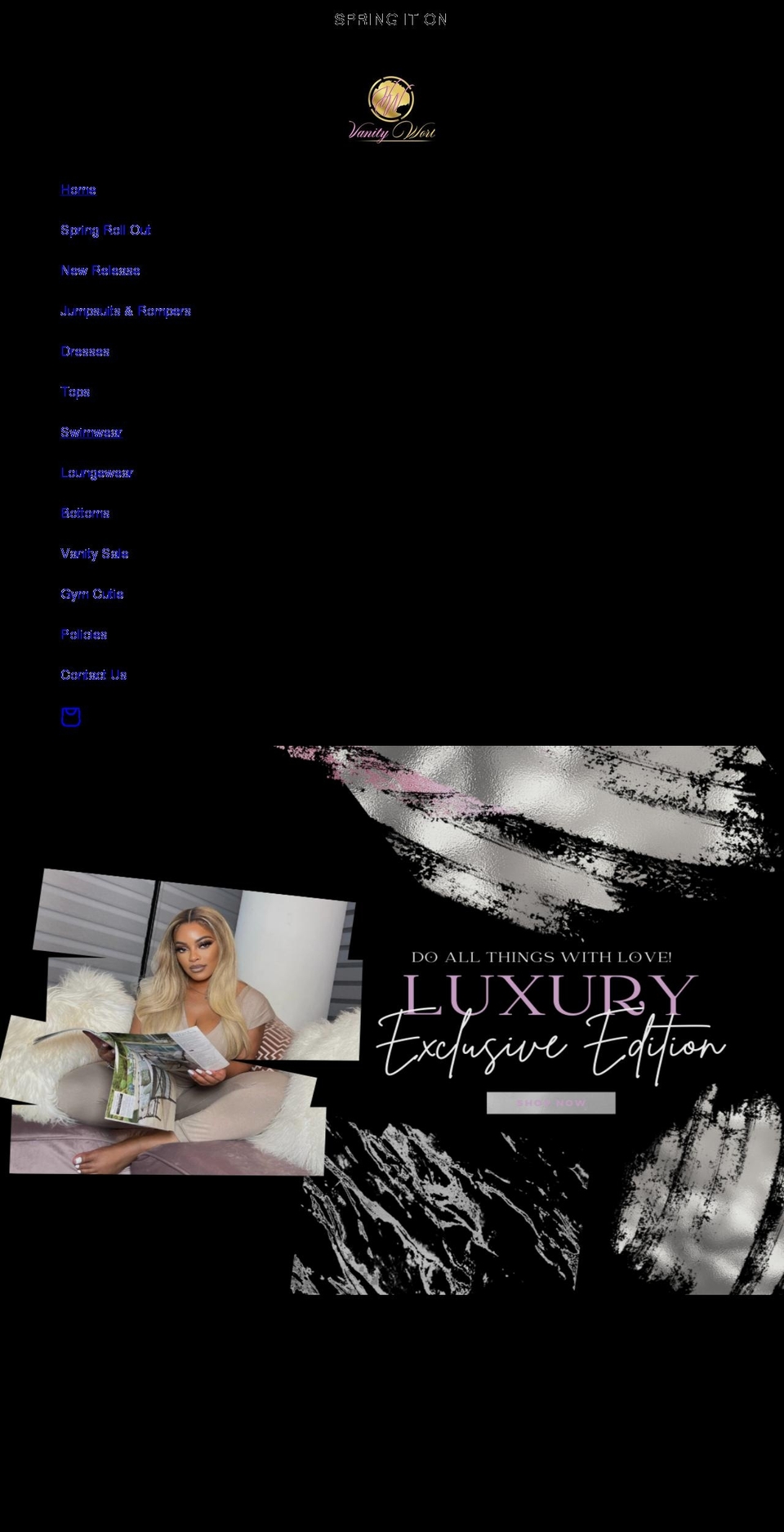 vanityworld10.com shopify website screenshot