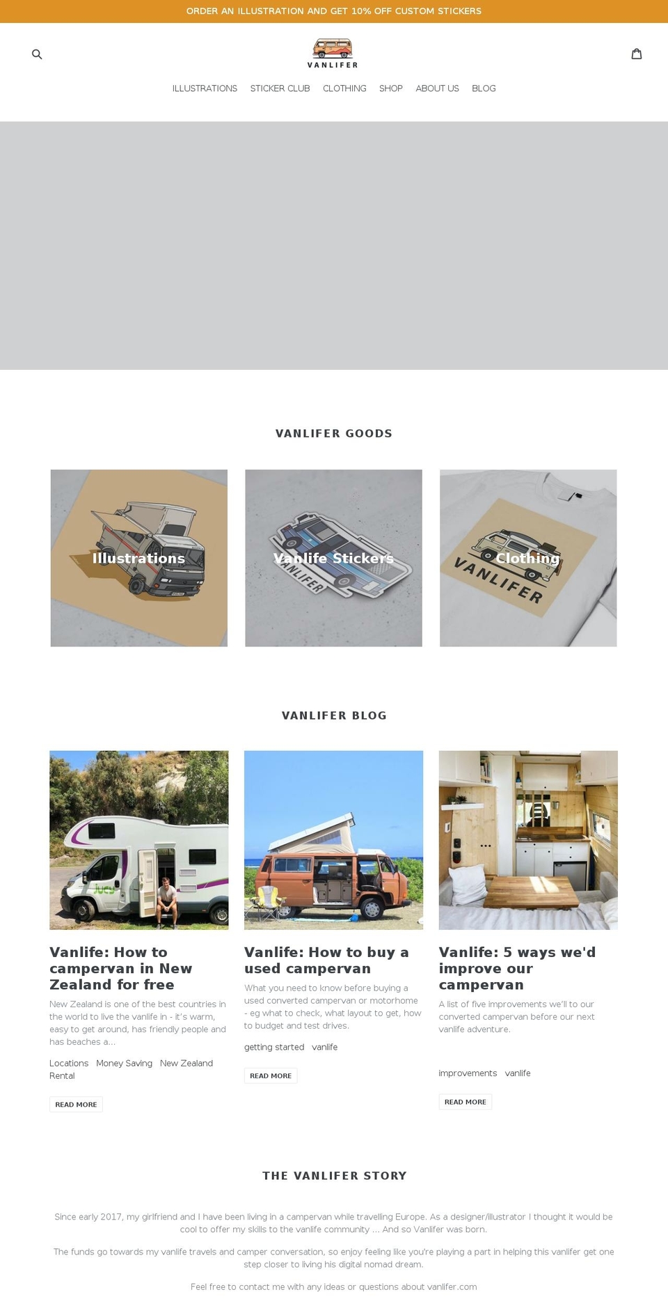 vanlifer.com shopify website screenshot