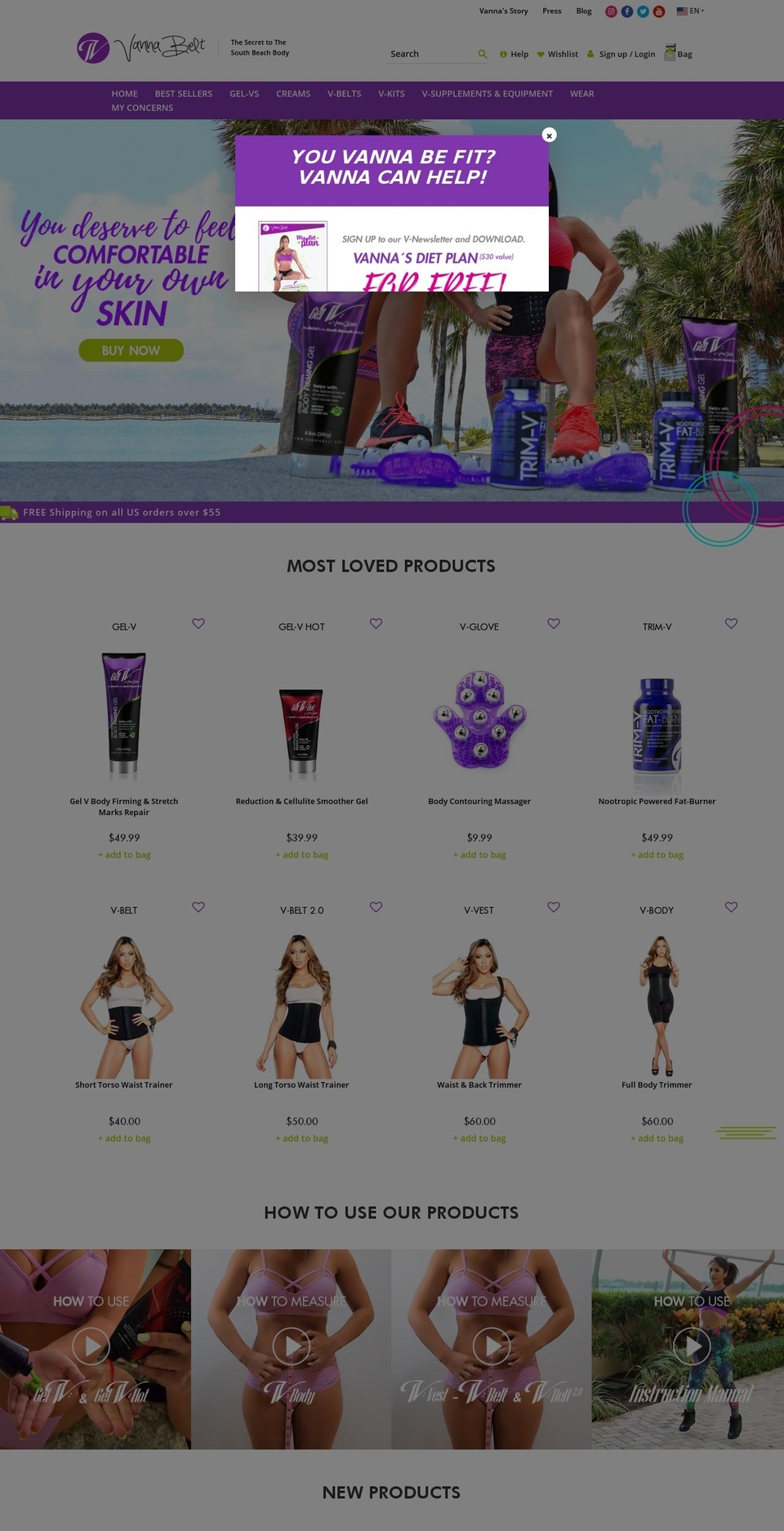 vannabelt.com shopify website screenshot