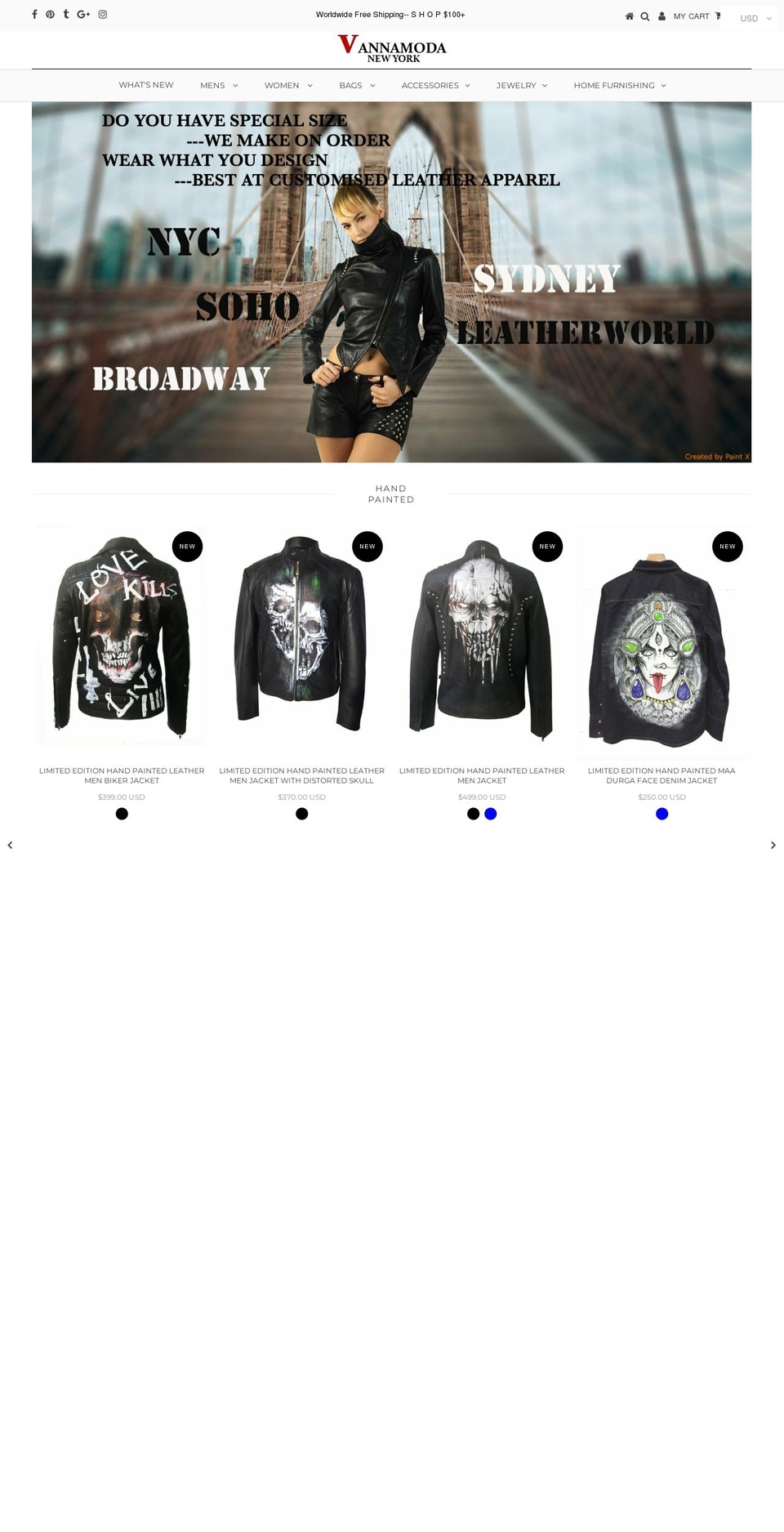 vannamoda.com shopify website screenshot