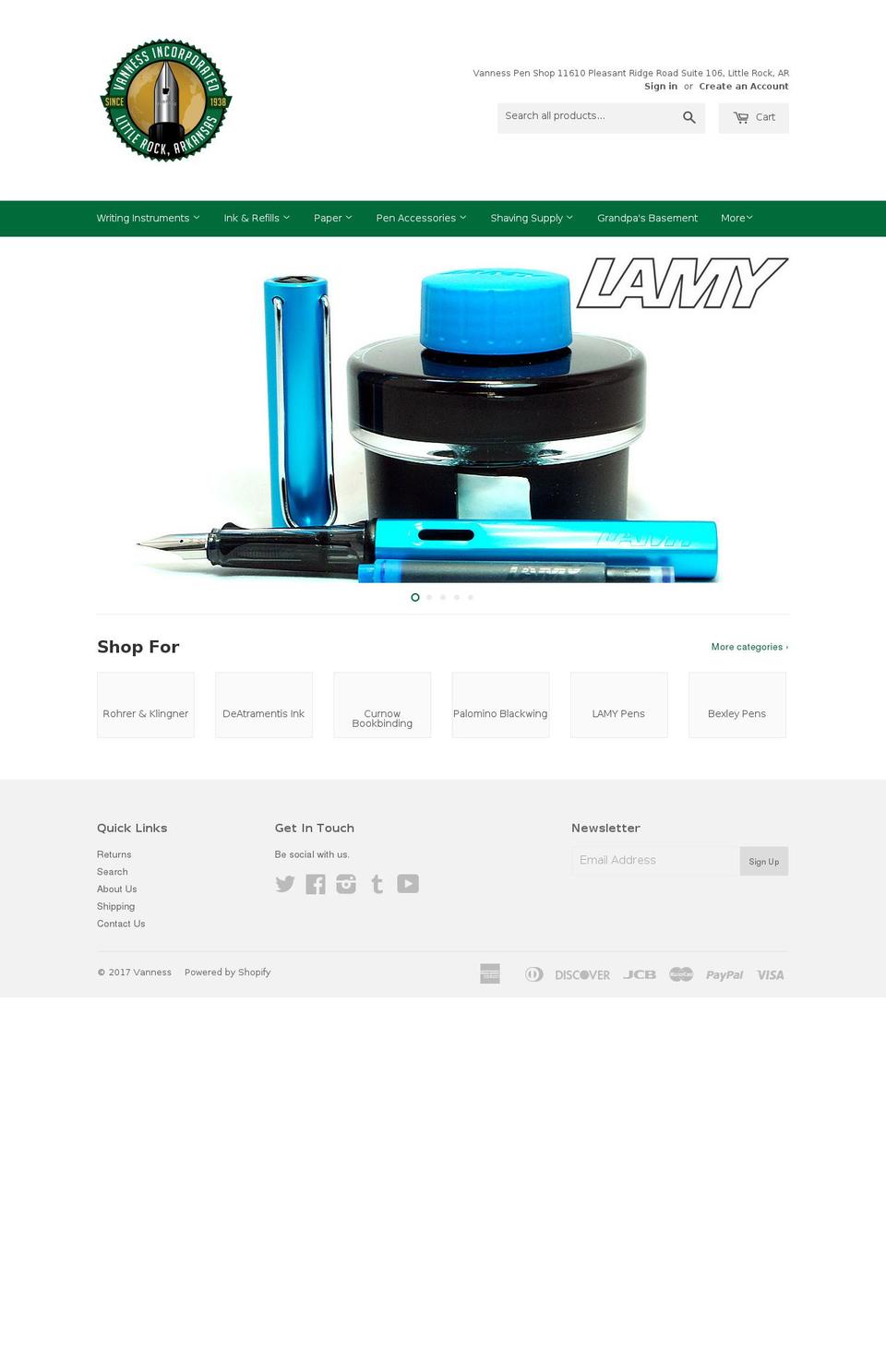 Focal Shopify theme site example vanness1938.com