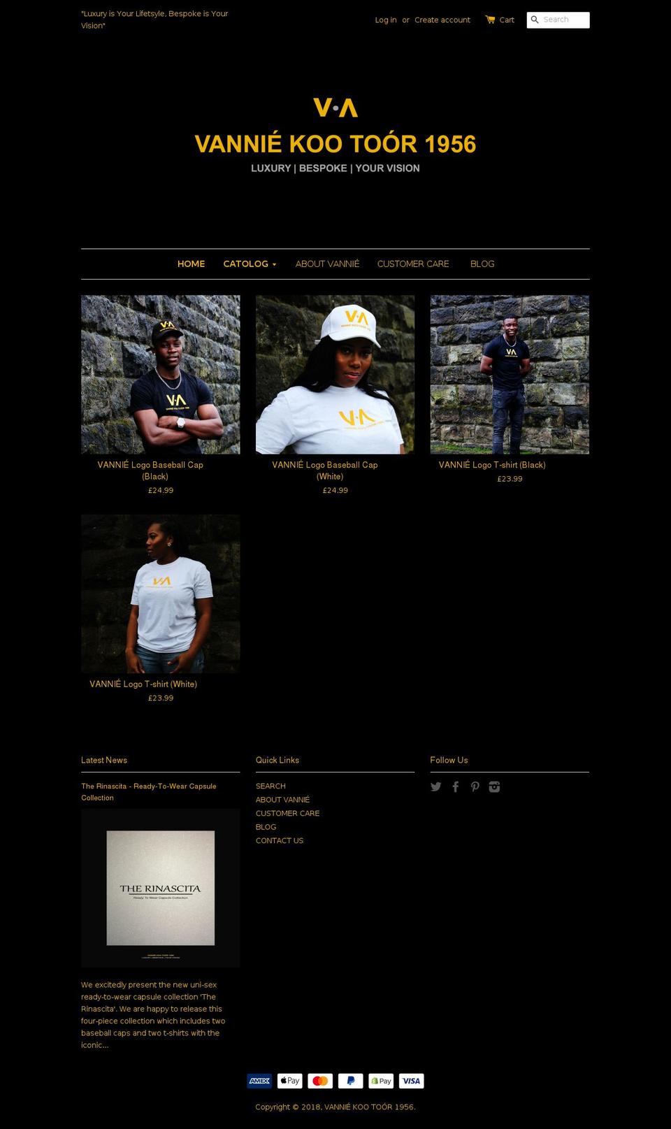 vanniekootoor.com shopify website screenshot