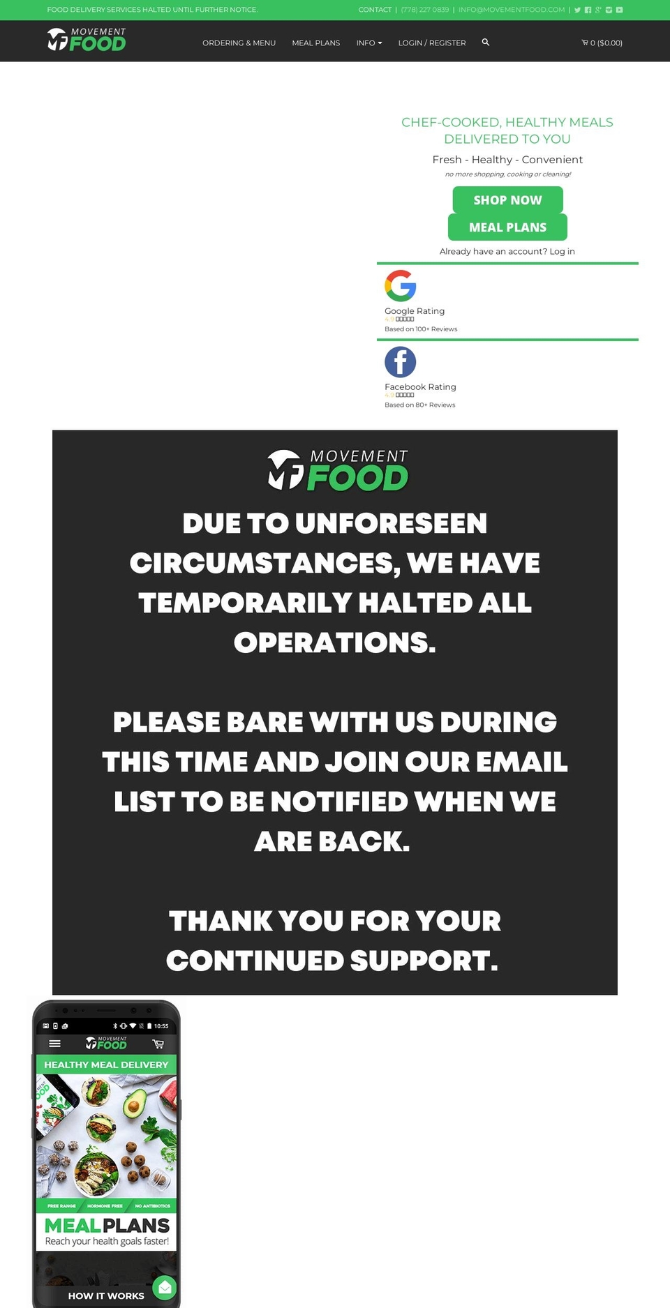 vanocuvermeals2go.myshopify.com shopify website screenshot