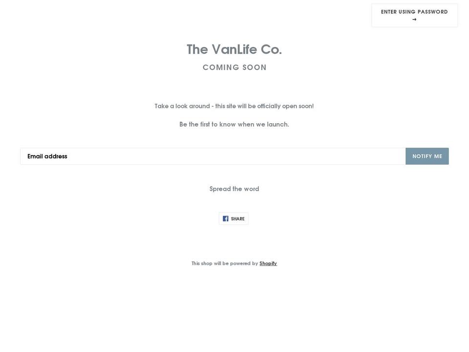 vanofmydreams.com shopify website screenshot