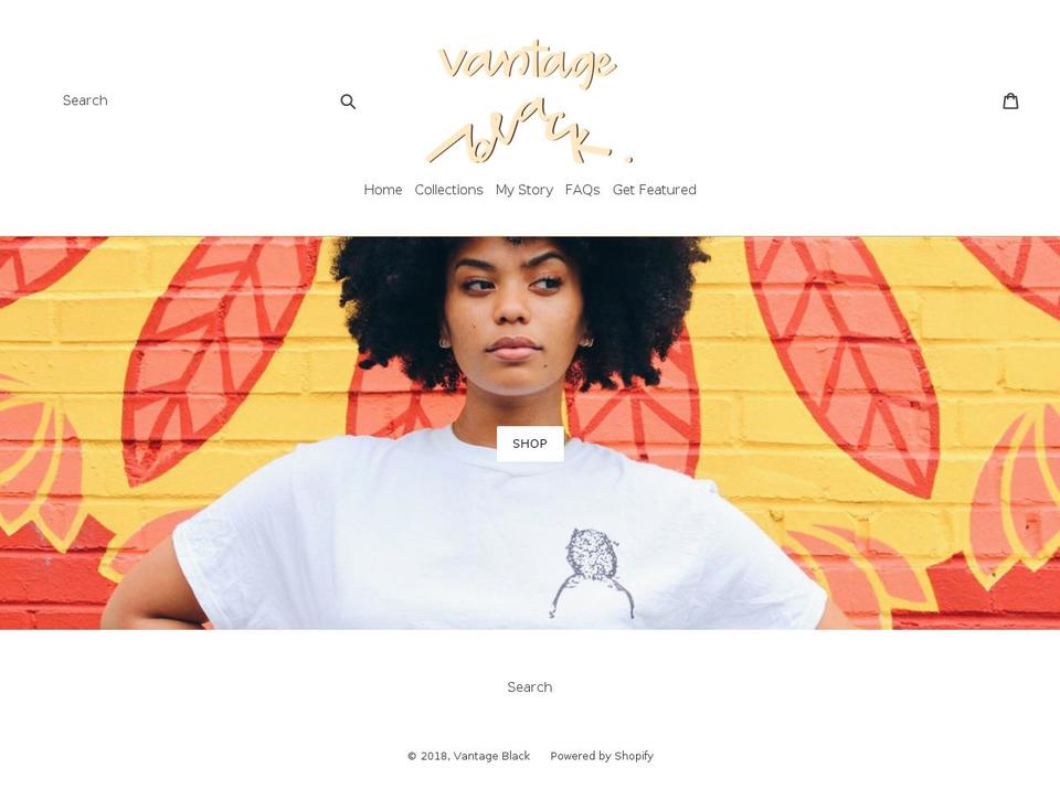 vantageblack.com — Shopify storefront screenshot
