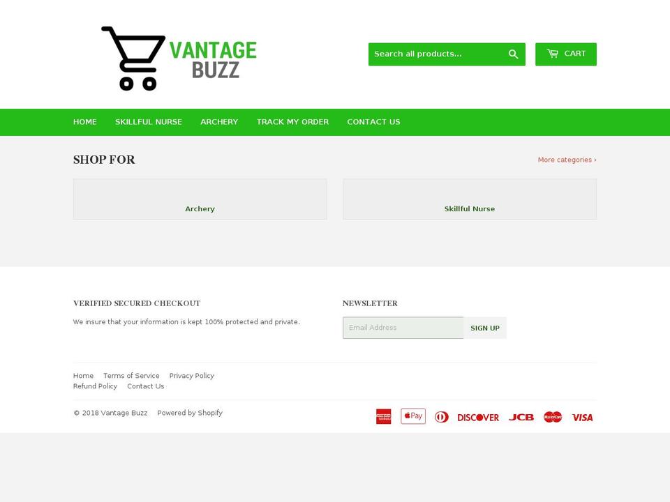 vantagebuzz.com — Shopify storefront screenshot