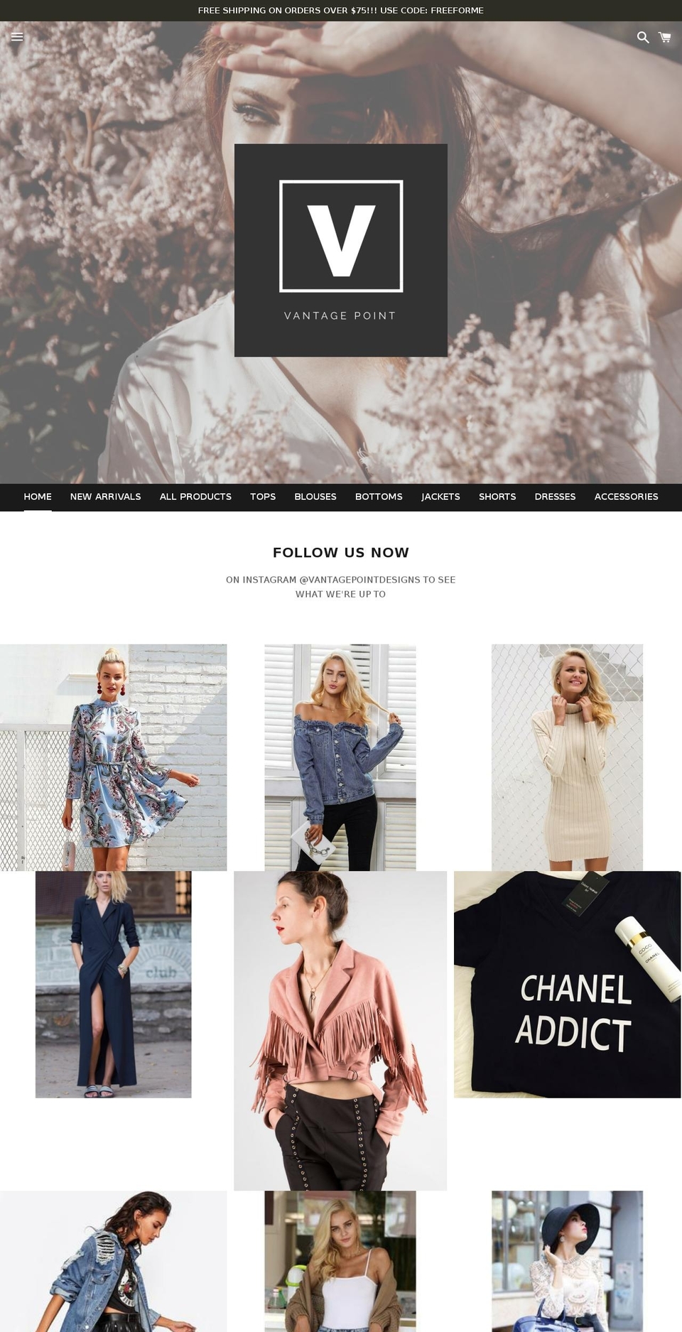 vantagepointdesigns.com — Shopify storefront screenshot