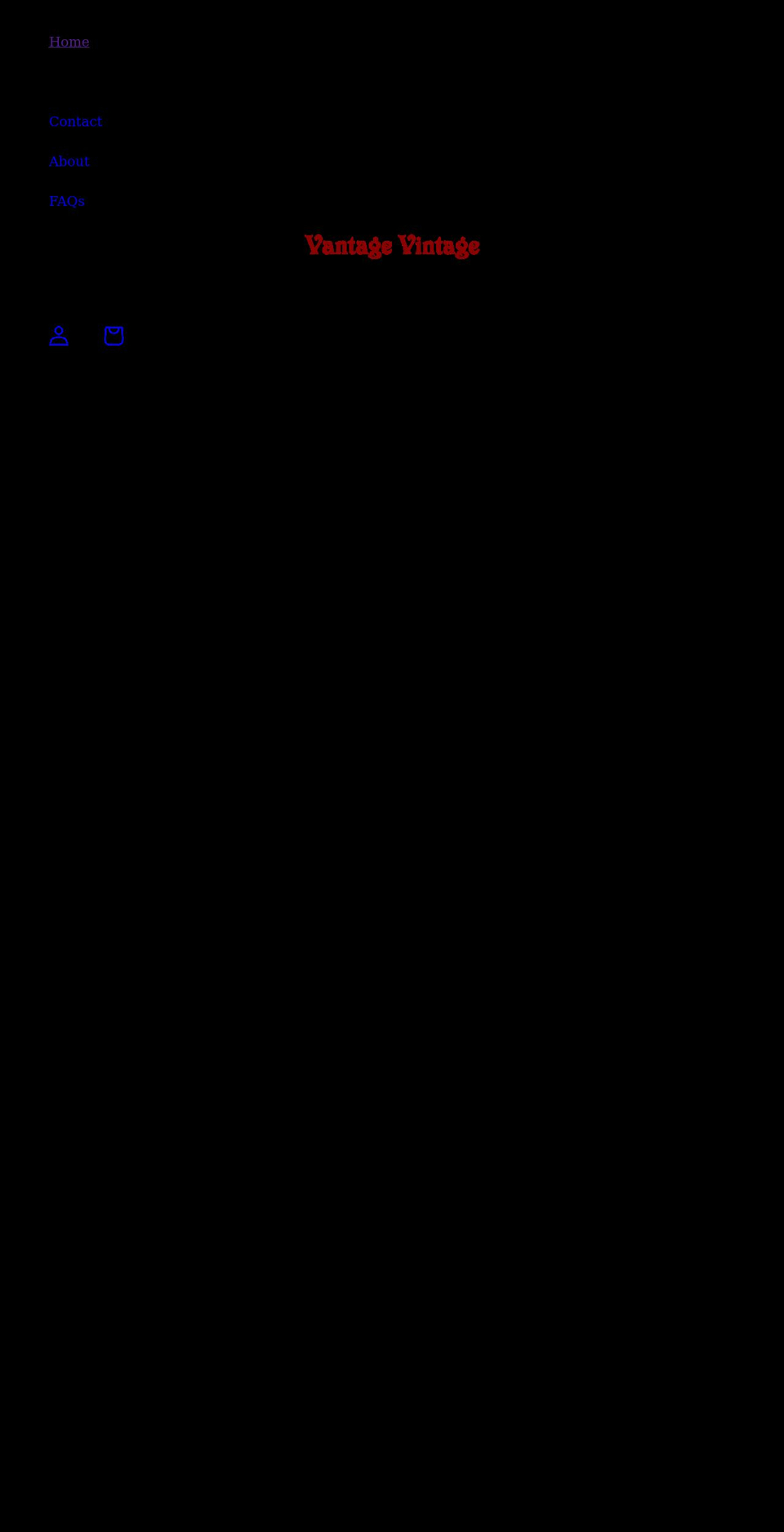 vantagevintage.com shopify website screenshot