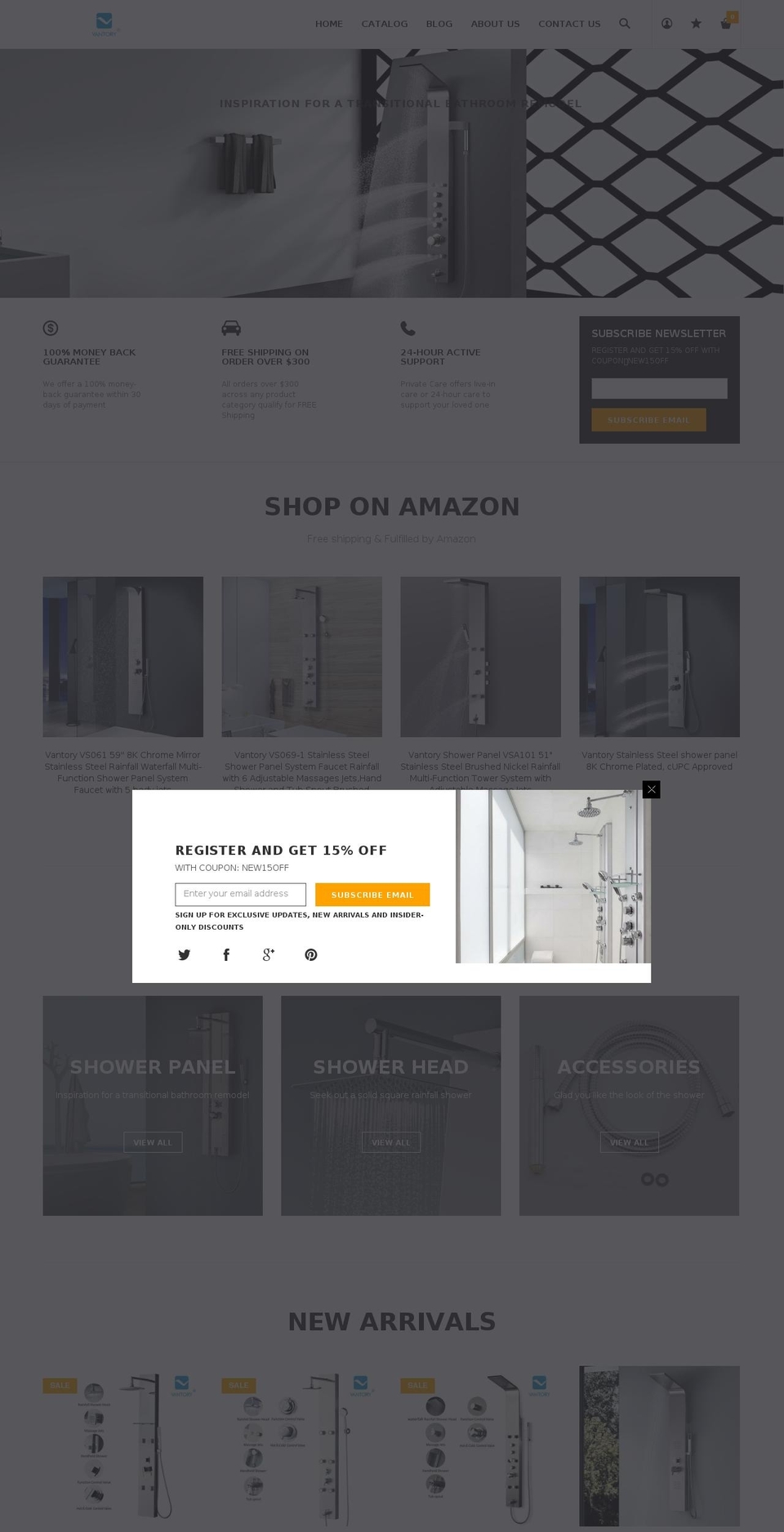 vantory.com shopify website screenshot