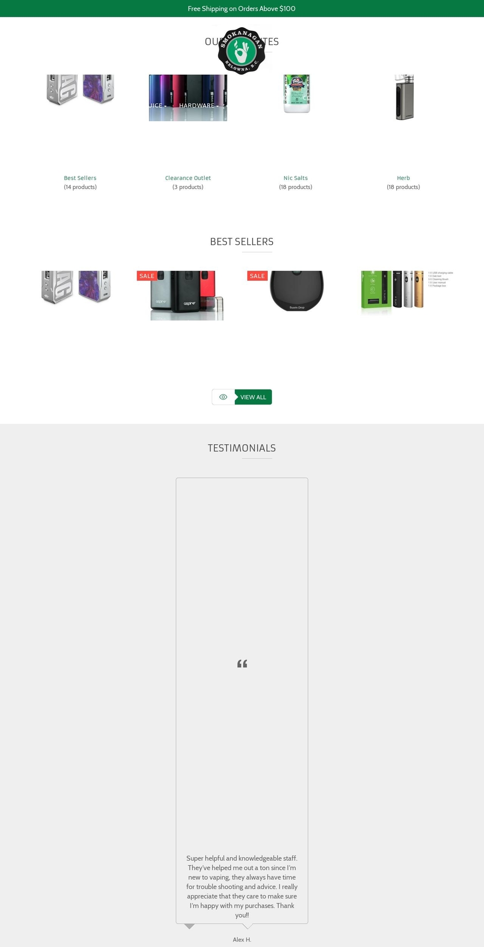 vanvape.com — Shopify storefront screenshot