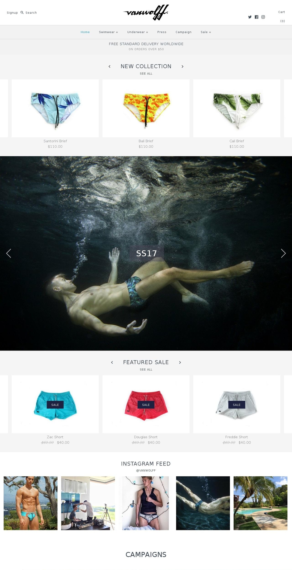 vanwolff.com shopify website screenshot