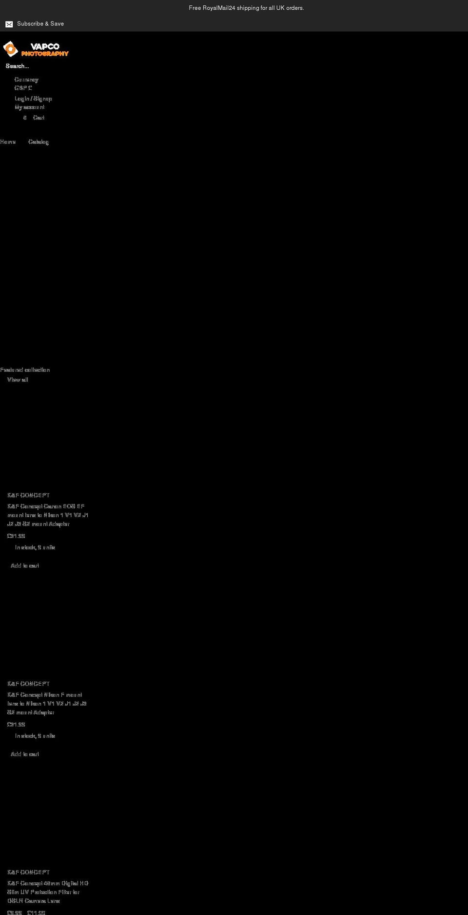 vapco.co.uk shopify website screenshot
