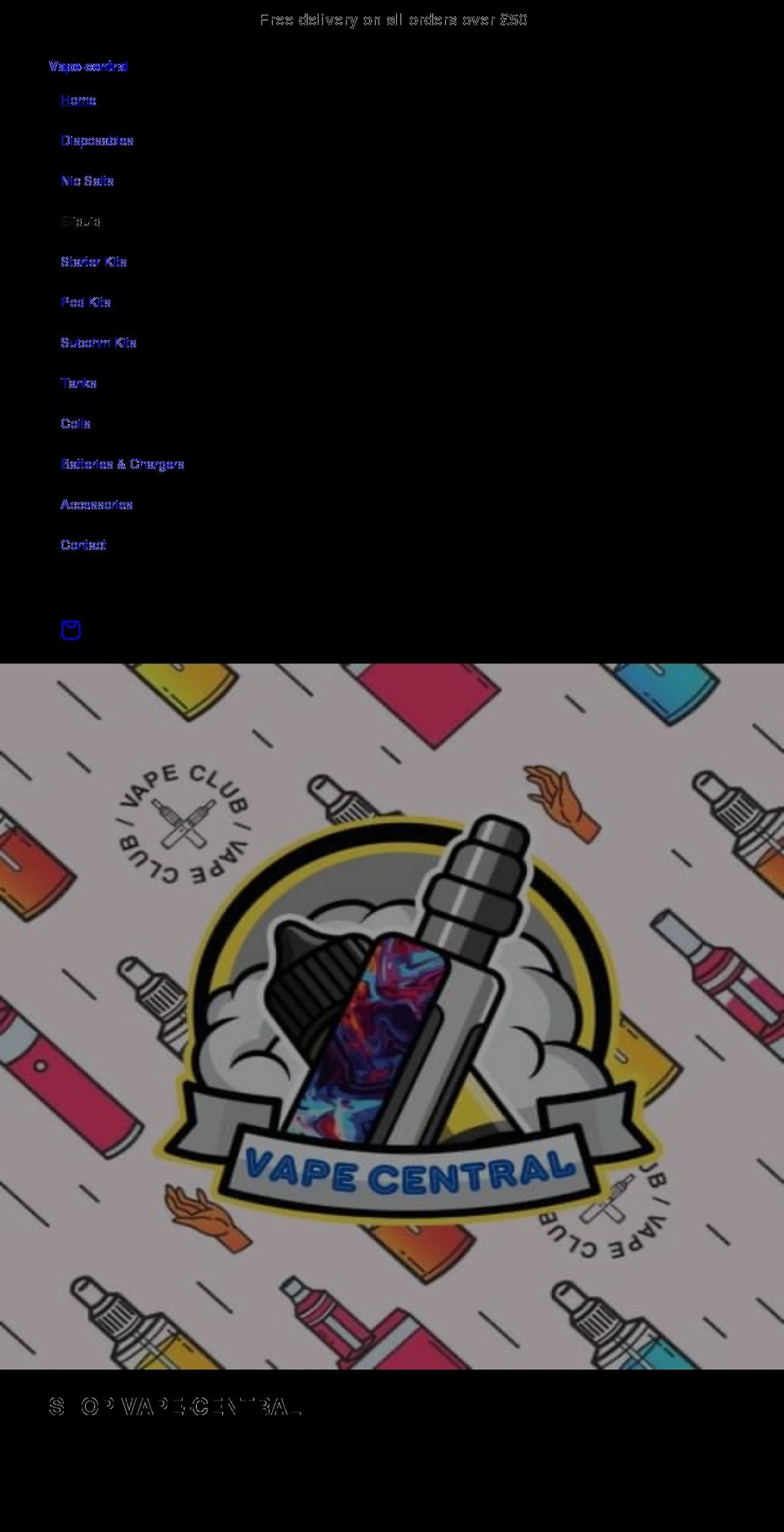 vape-central.co.uk shopify website screenshot