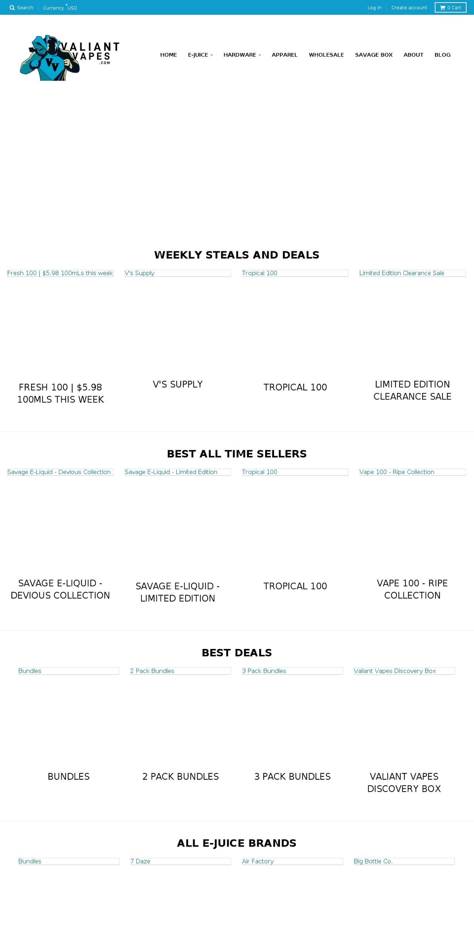 vape-ejuice.com — Shopify storefront screenshot