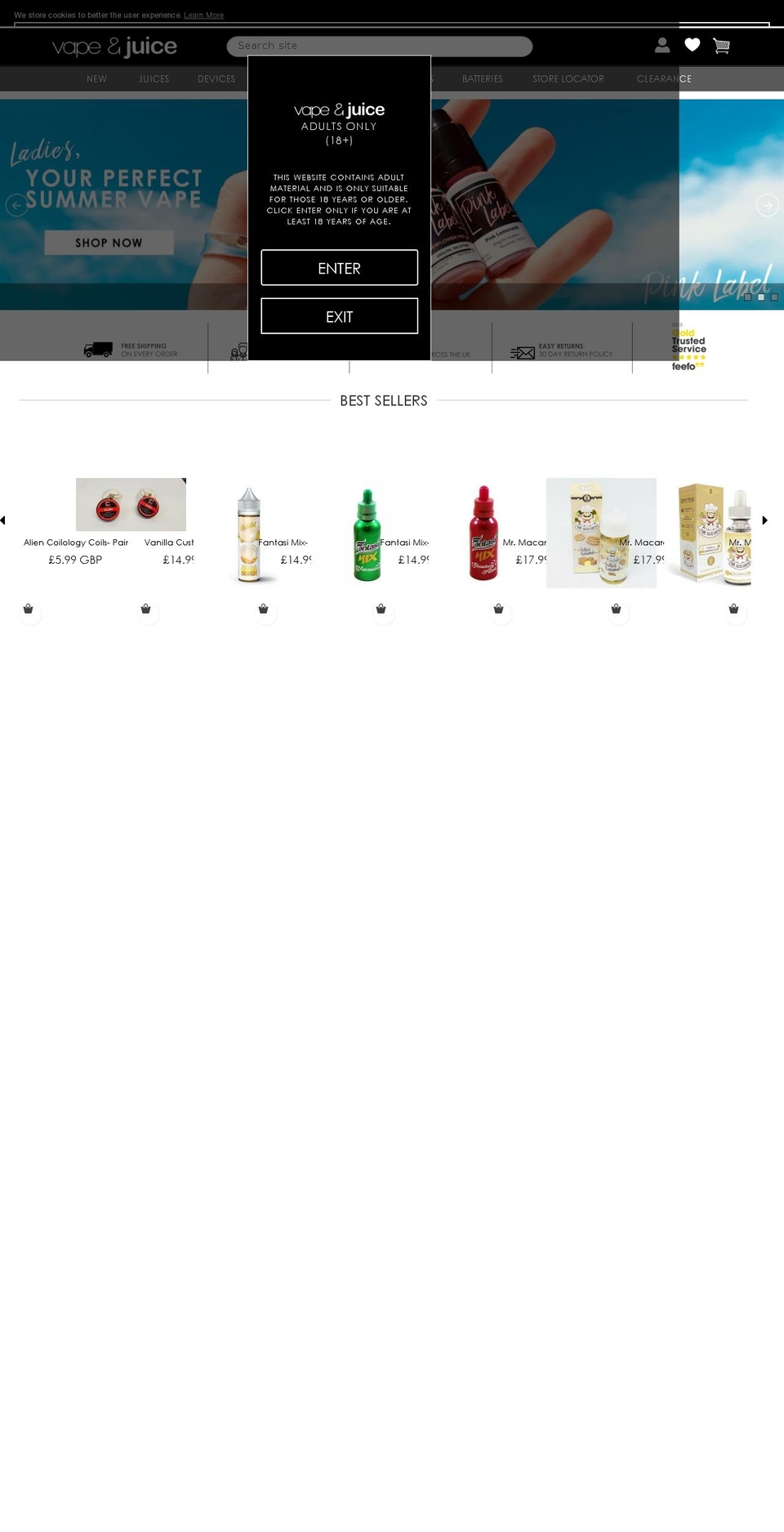 vape-juice.myshopify.com shopify website screenshot