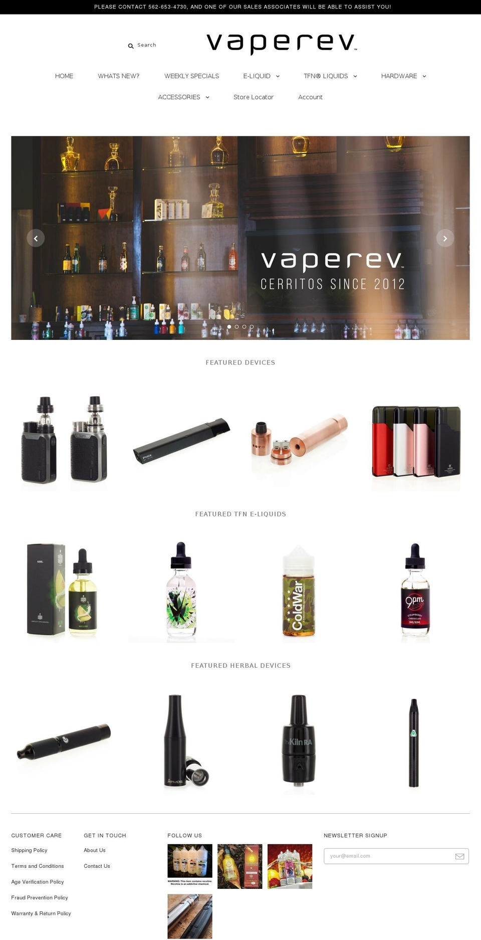 vape-revolution.com — Shopify storefront screenshot