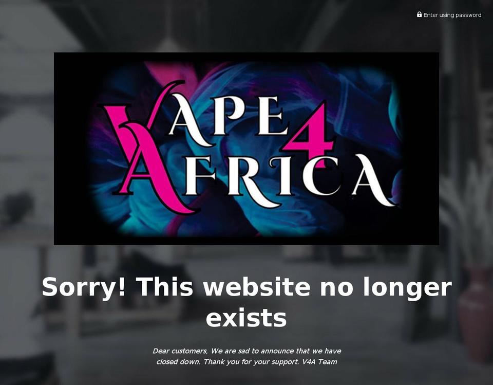V4A Shopify theme site example vape4africa.com