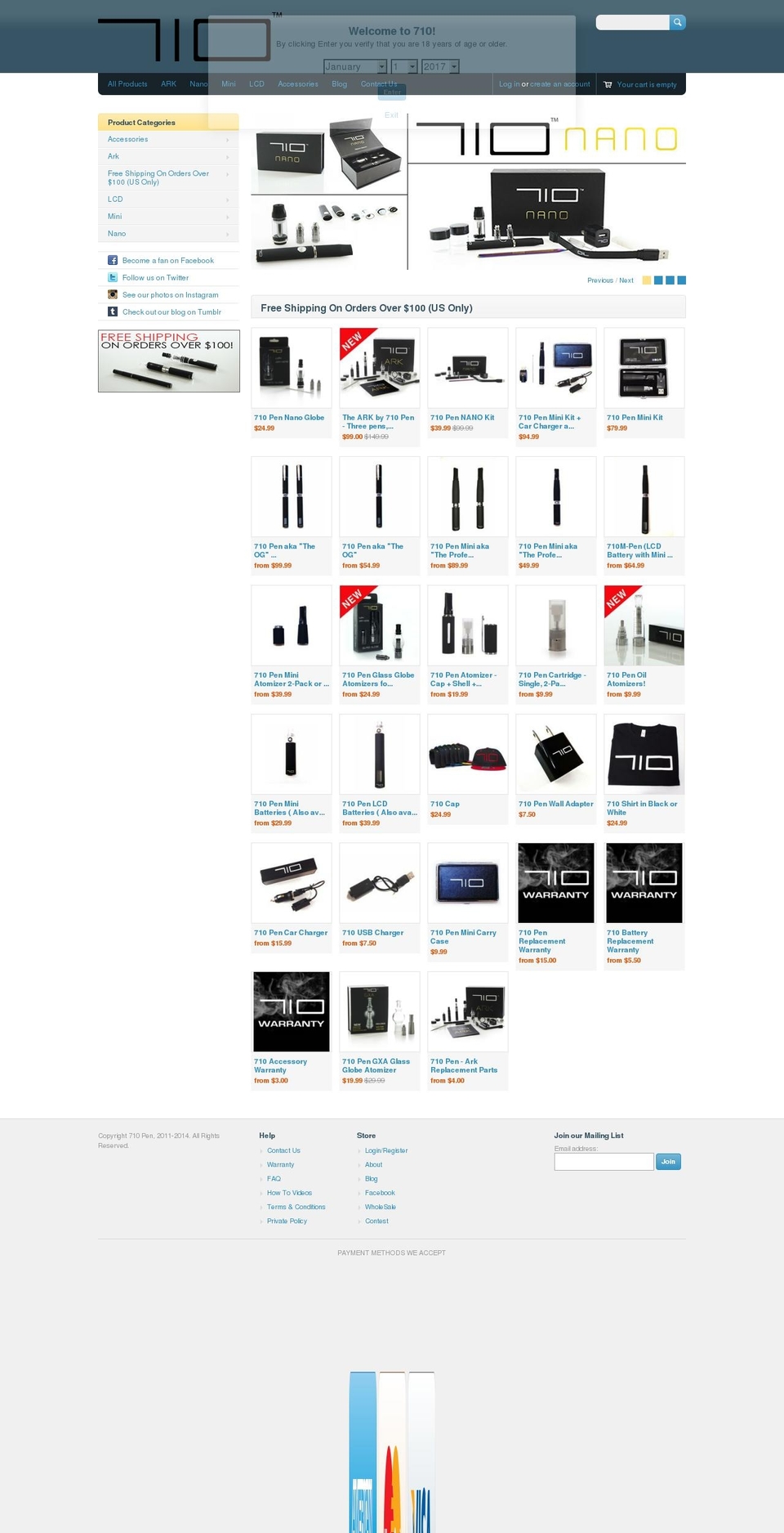 vape710.com shopify website screenshot