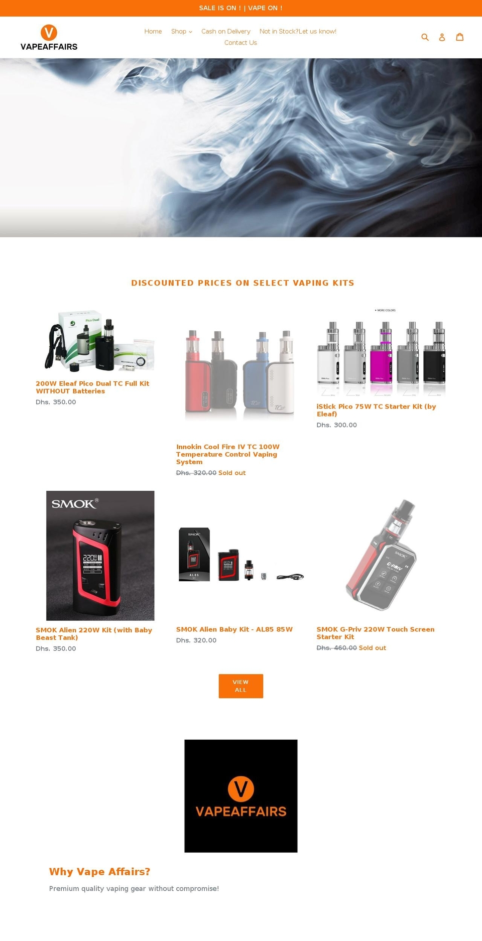 vapeaffairs.com shopify website screenshot