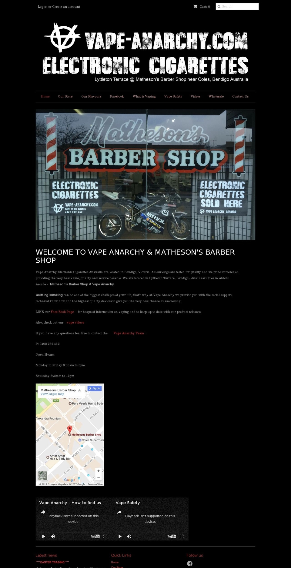 vapeanarchy.com shopify website screenshot