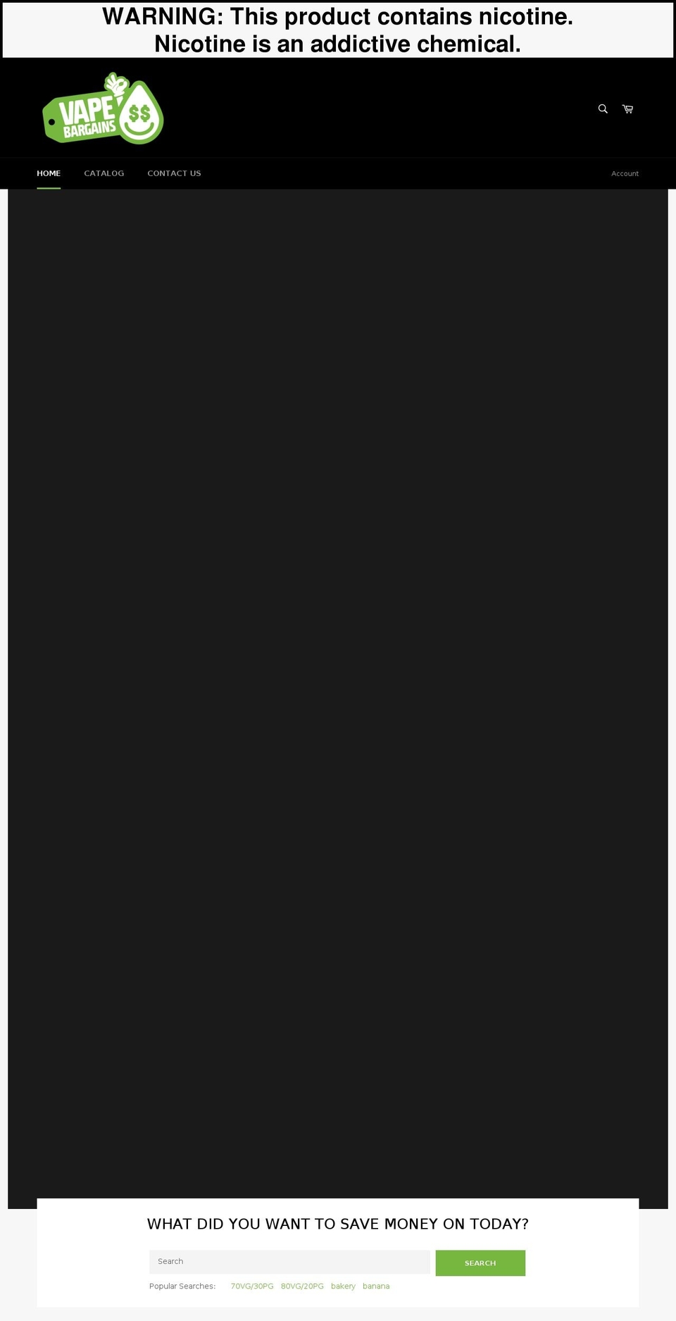 vapebargains.com shopify website screenshot