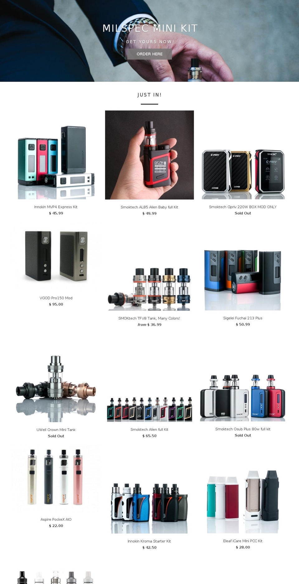vapebay.com shopify website screenshot