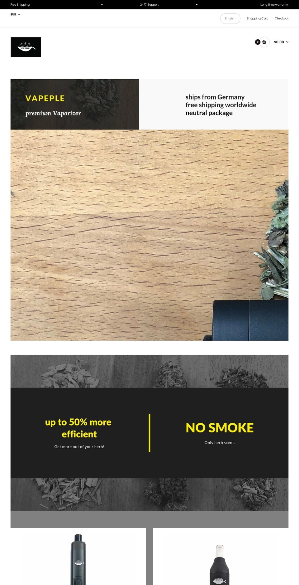 vapeble.com shopify website screenshot