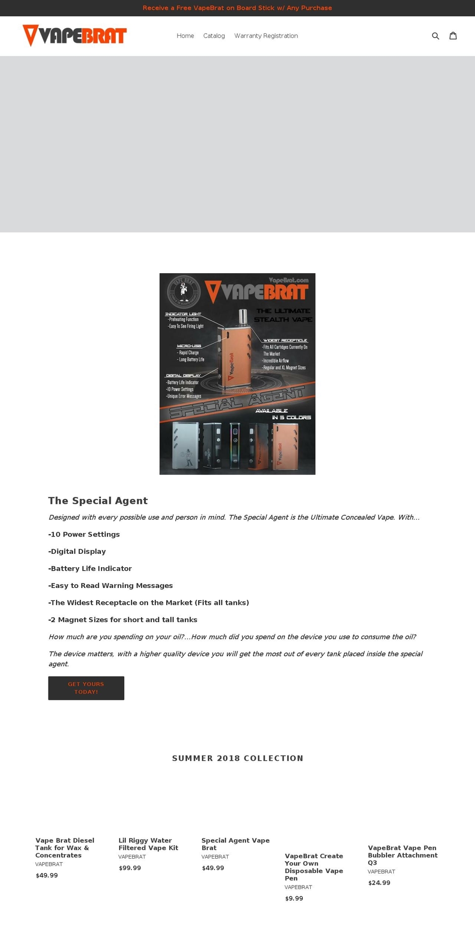 vapebrat.com — Shopify storefront screenshot