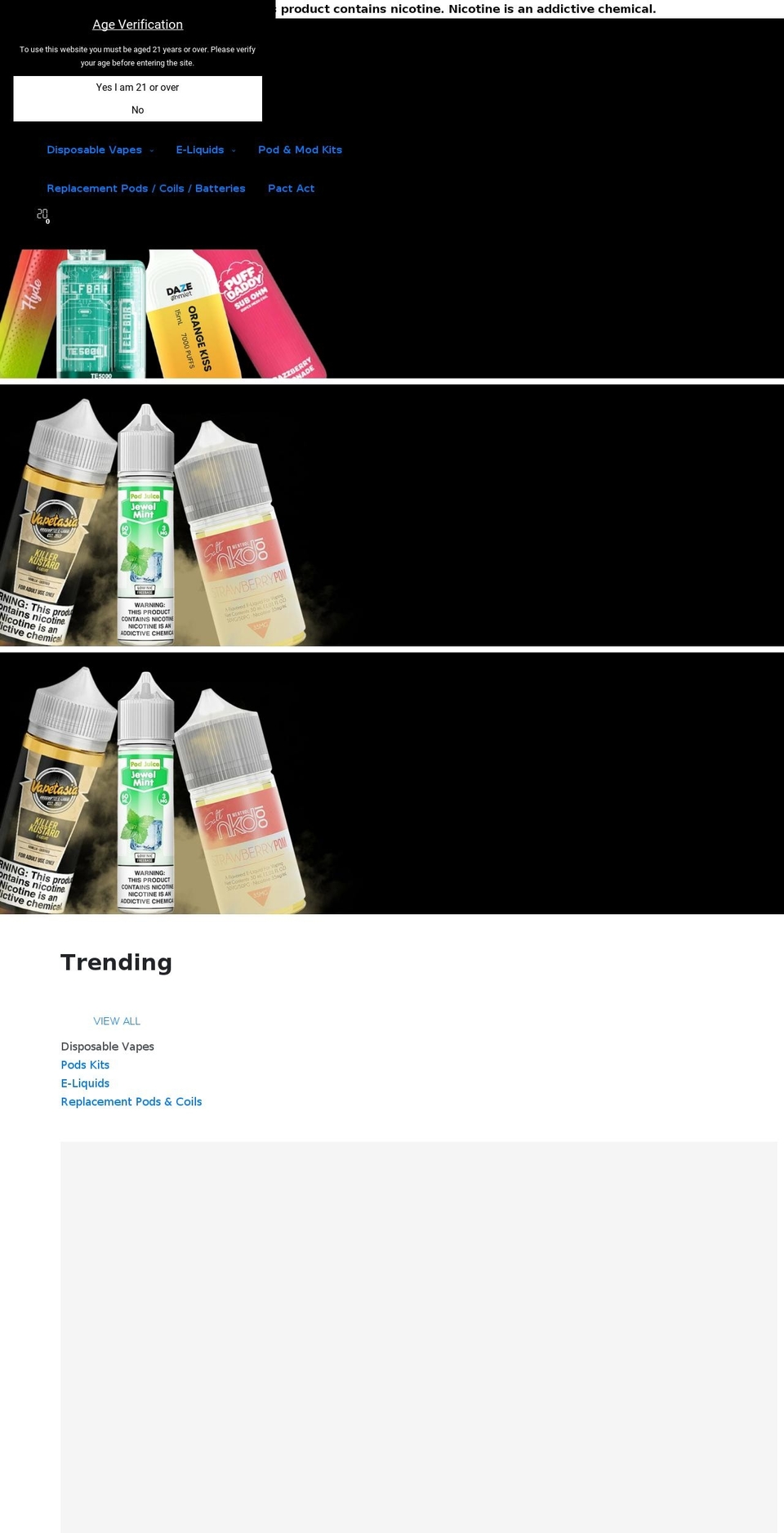 vapecircle.com shopify website screenshot