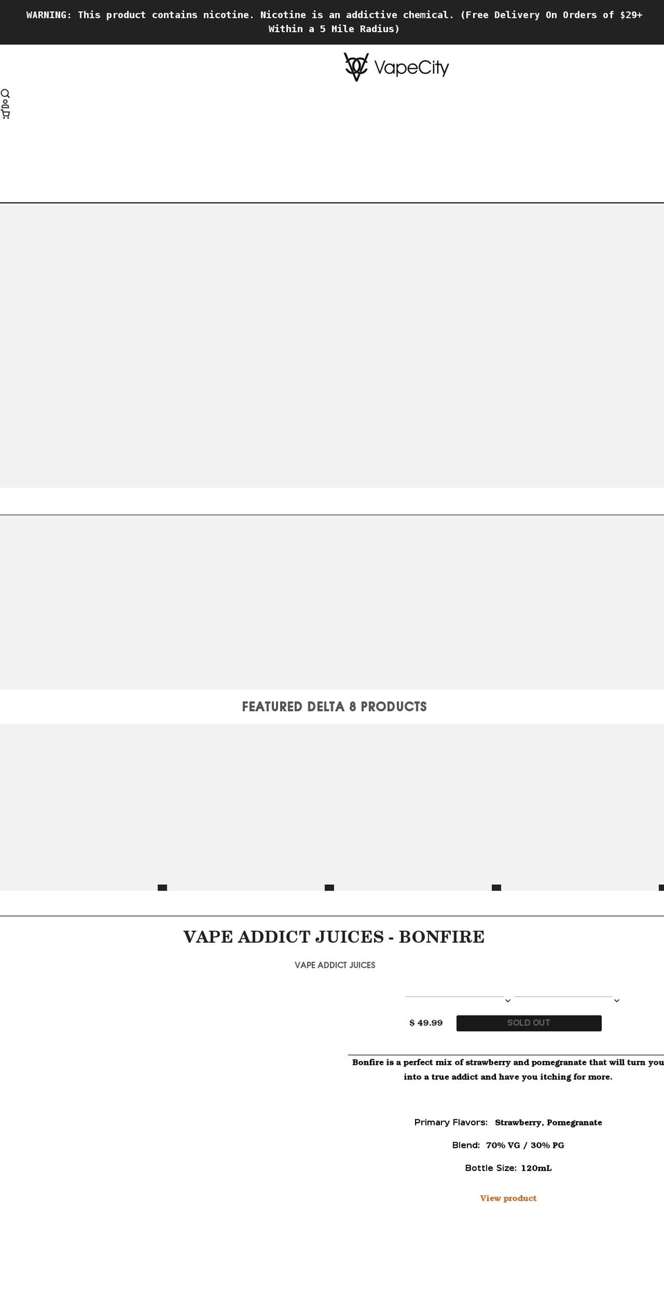 vapecityonline.com shopify website screenshot