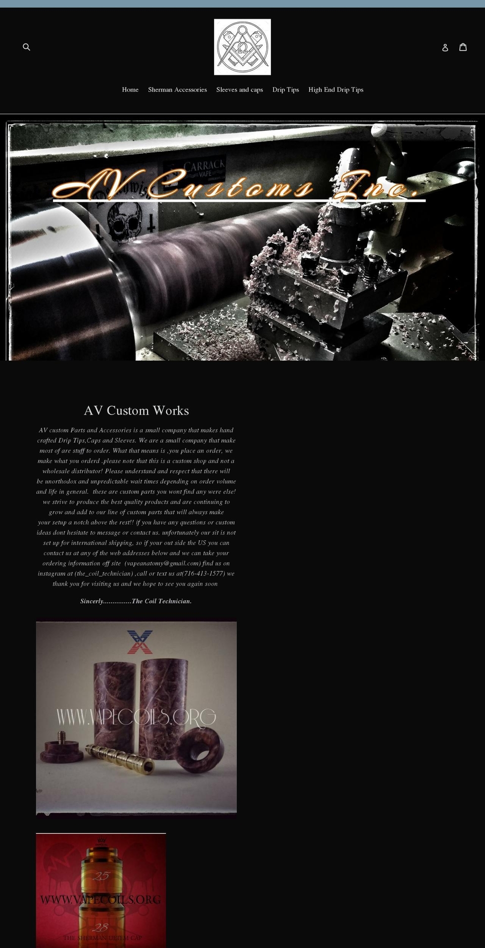 vapecoils.org shopify website screenshot