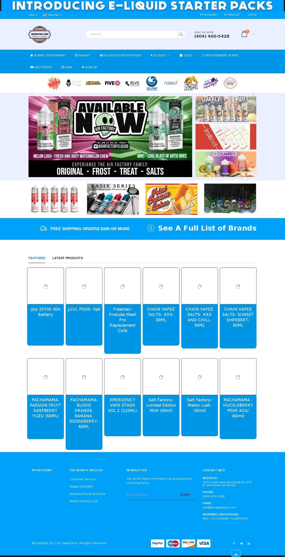vapedistro.com — Shopify storefront screenshot