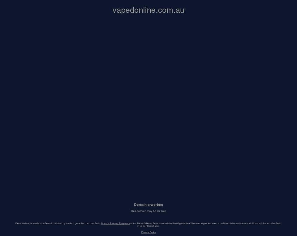 vapedonline.com.au shopify website screenshot