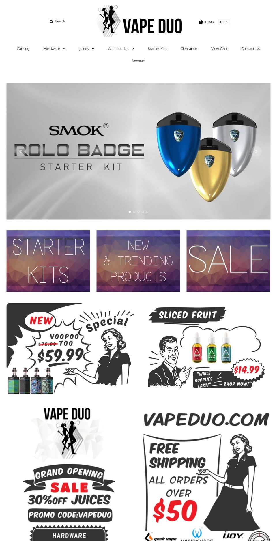 vapeduo.com — Shopify storefront screenshot