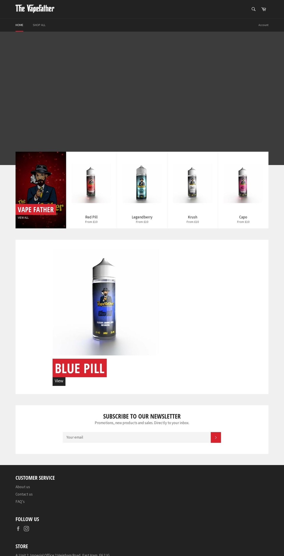 vapefather.co.uk shopify website screenshot