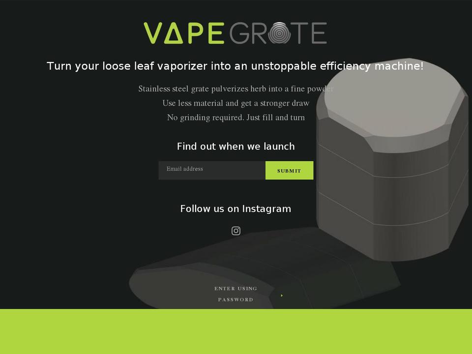 vapegrate.com shopify website screenshot