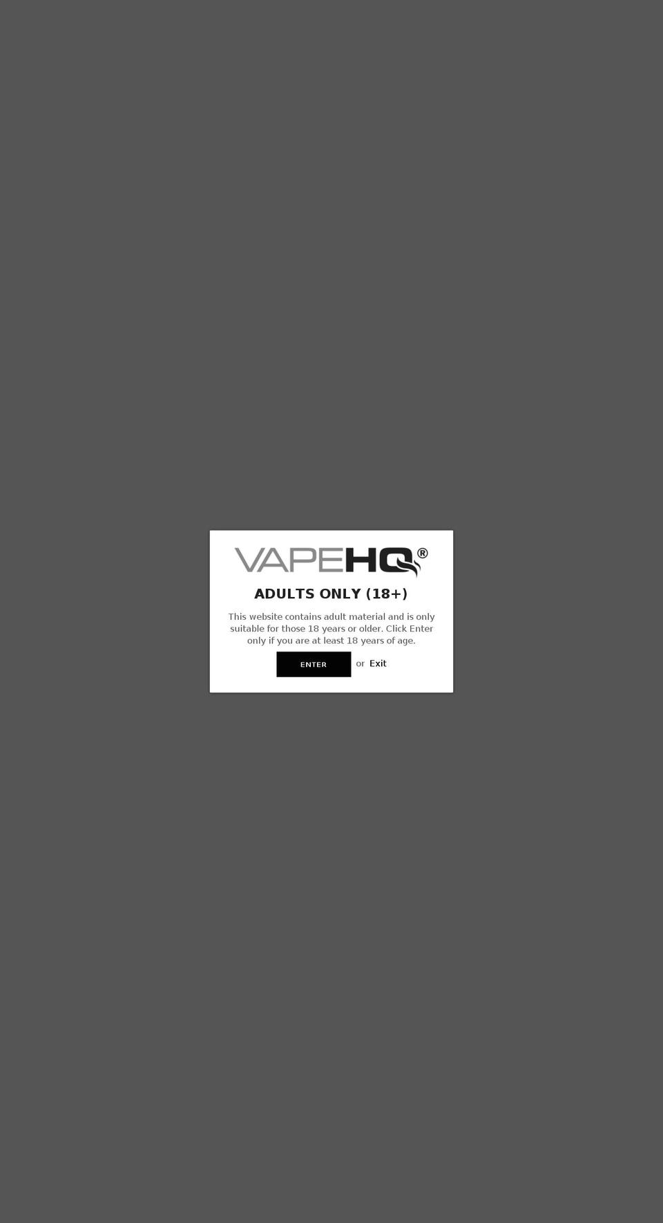 vapehq.co.uk shopify website screenshot