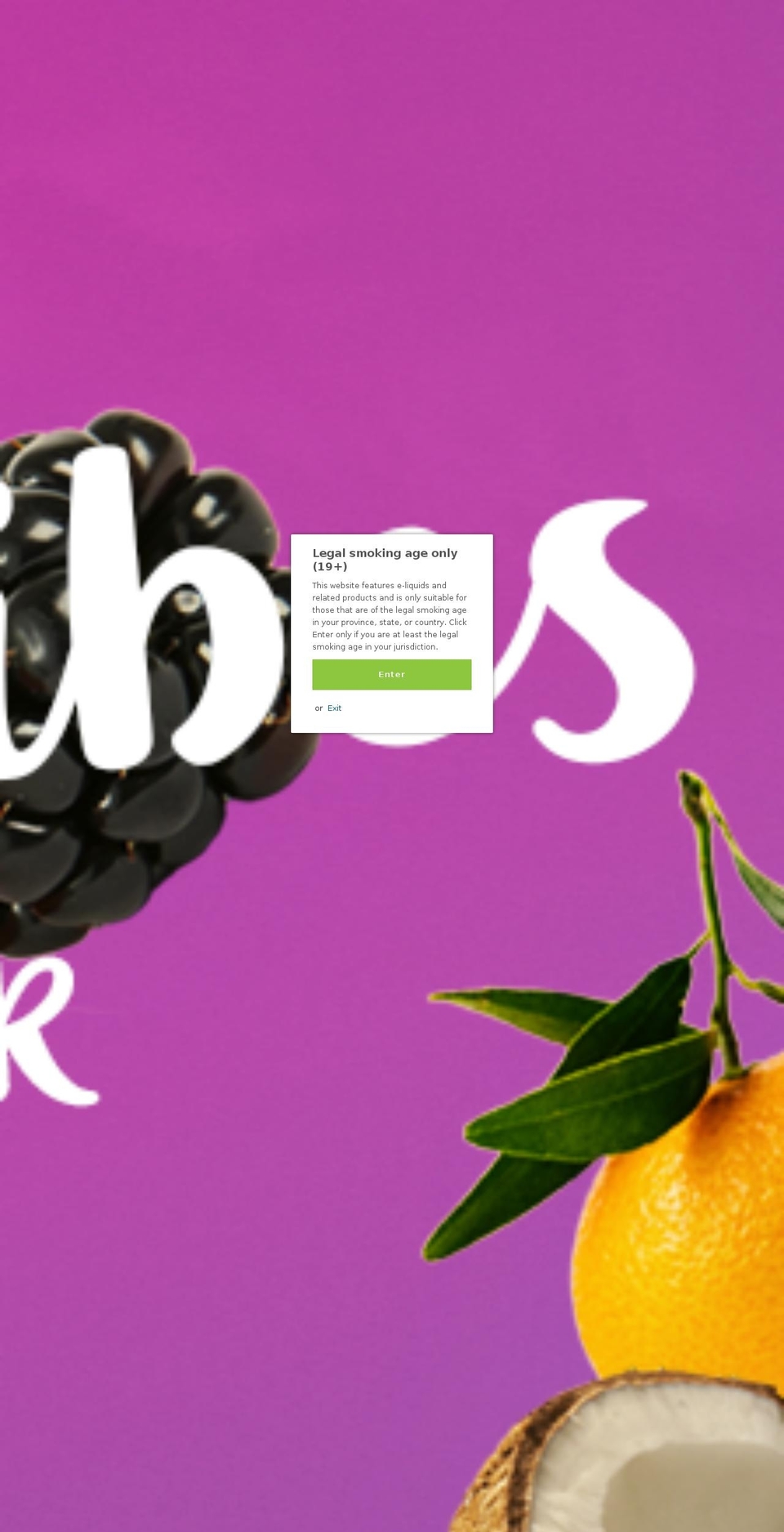 vapejuices.ca shopify website screenshot