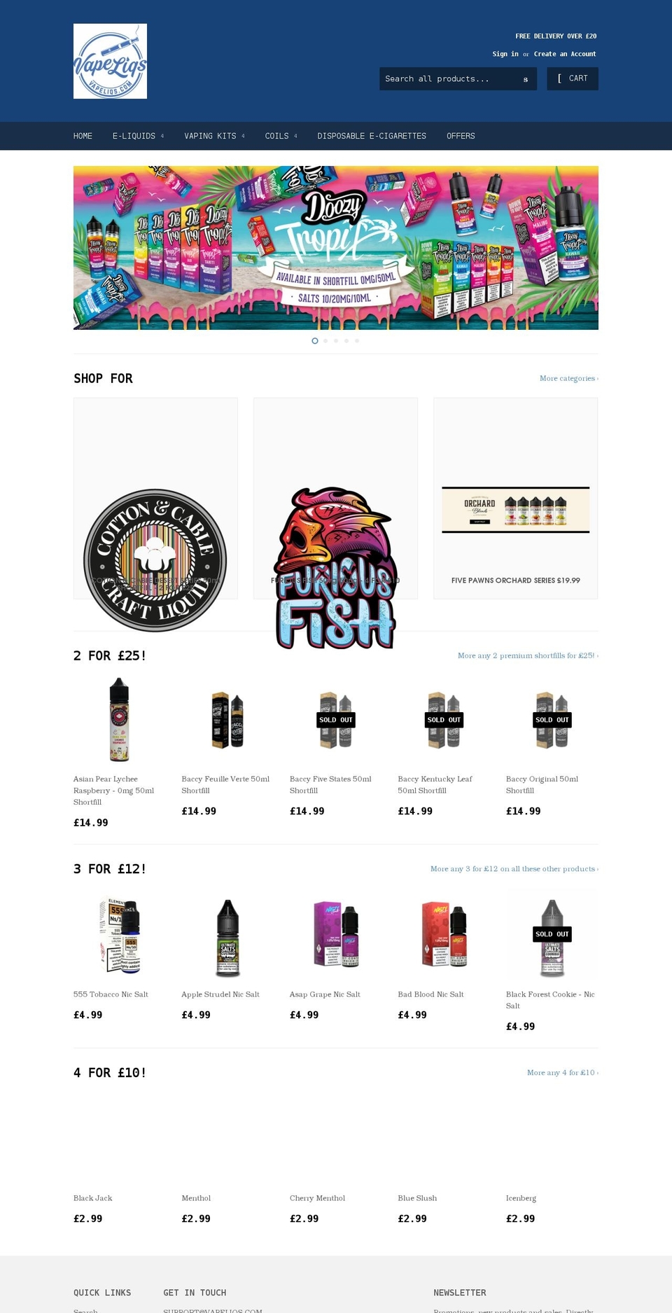 vapeliqs.com shopify website screenshot