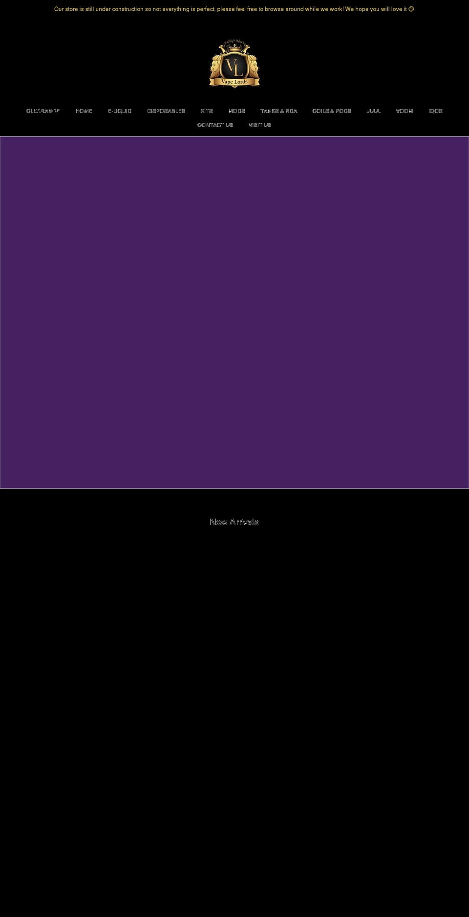 vapelords.com shopify website screenshot