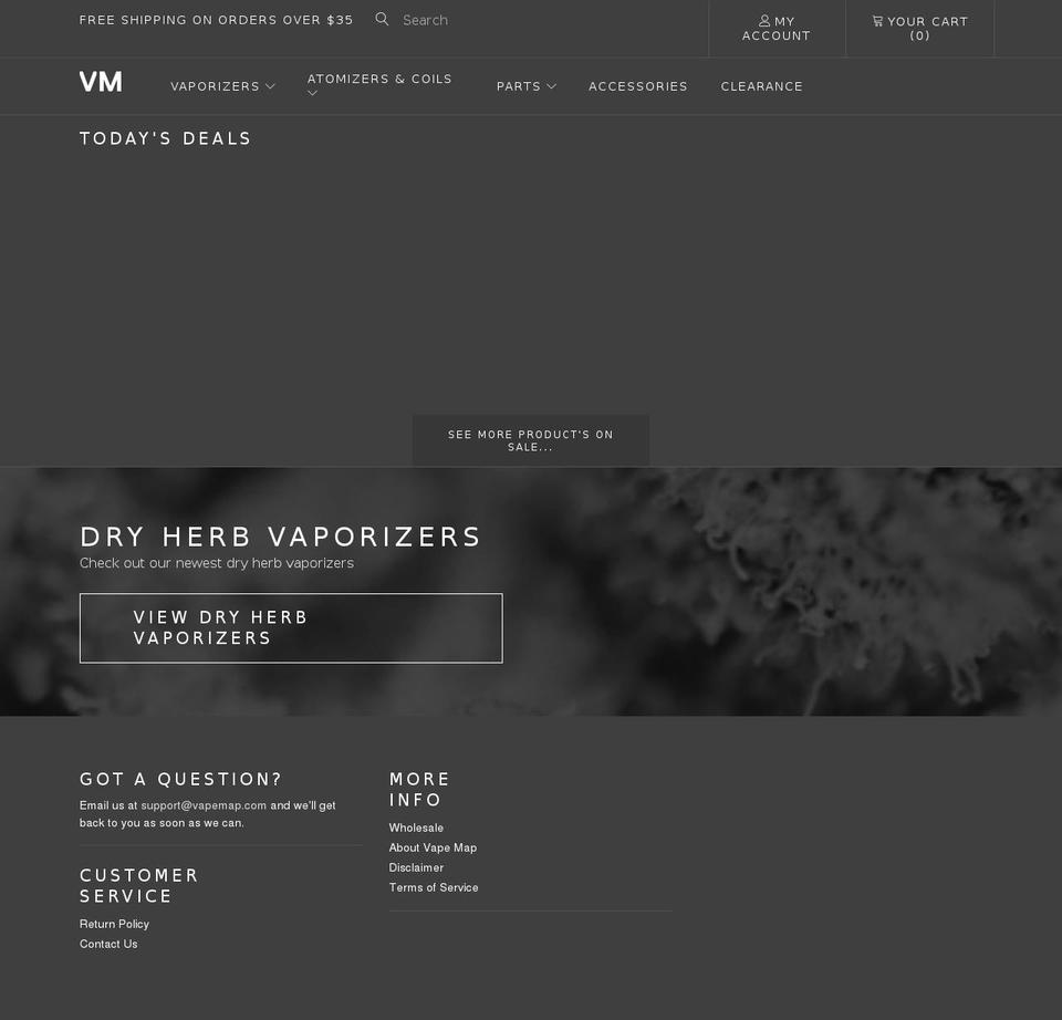 vapemap.com shopify website screenshot