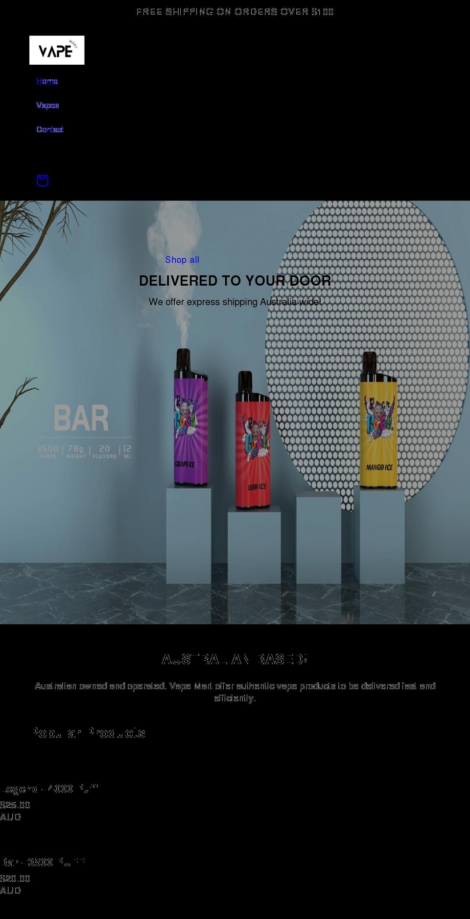 vapemart.shop shopify website screenshot