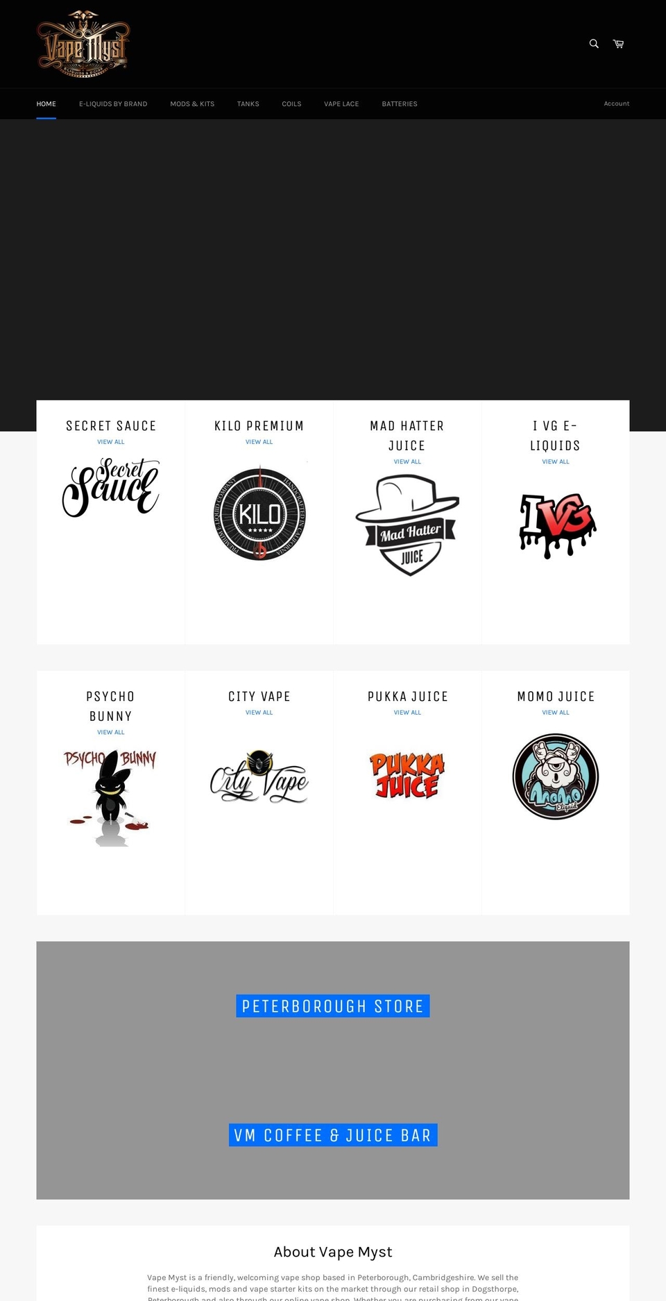 vapemyst.com shopify website screenshot