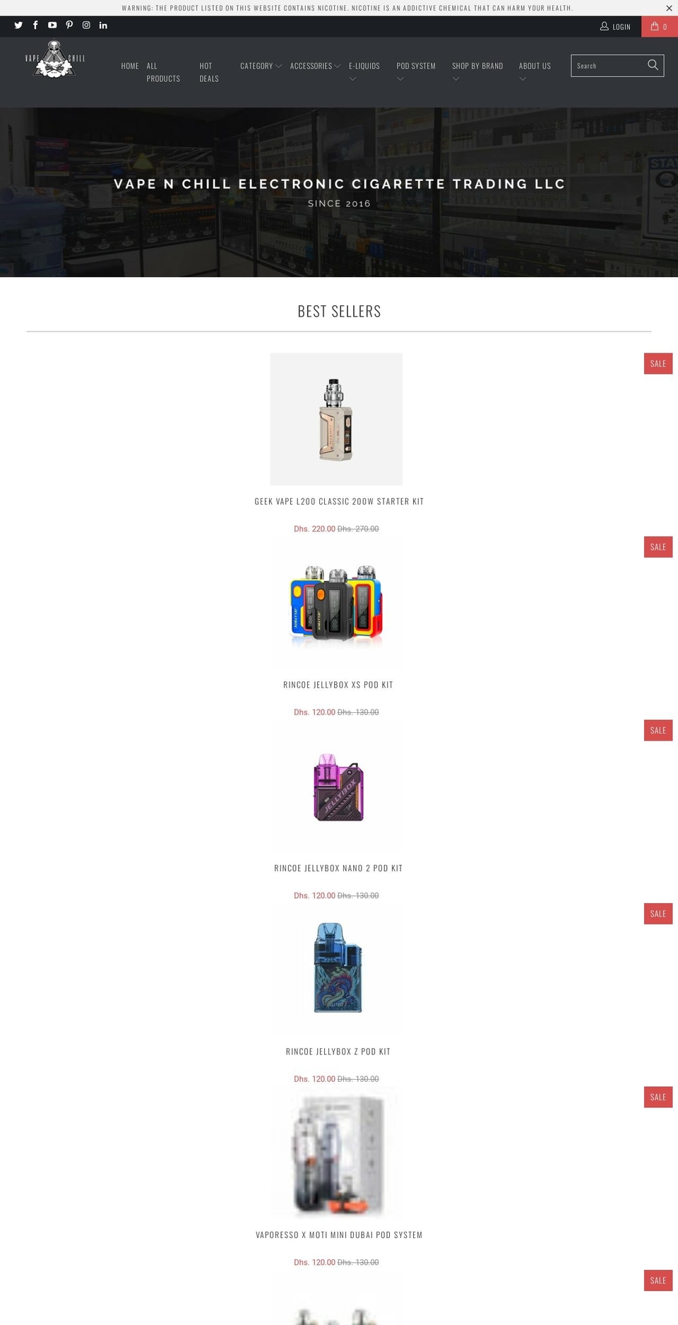 vapenchilluae.com shopify website screenshot