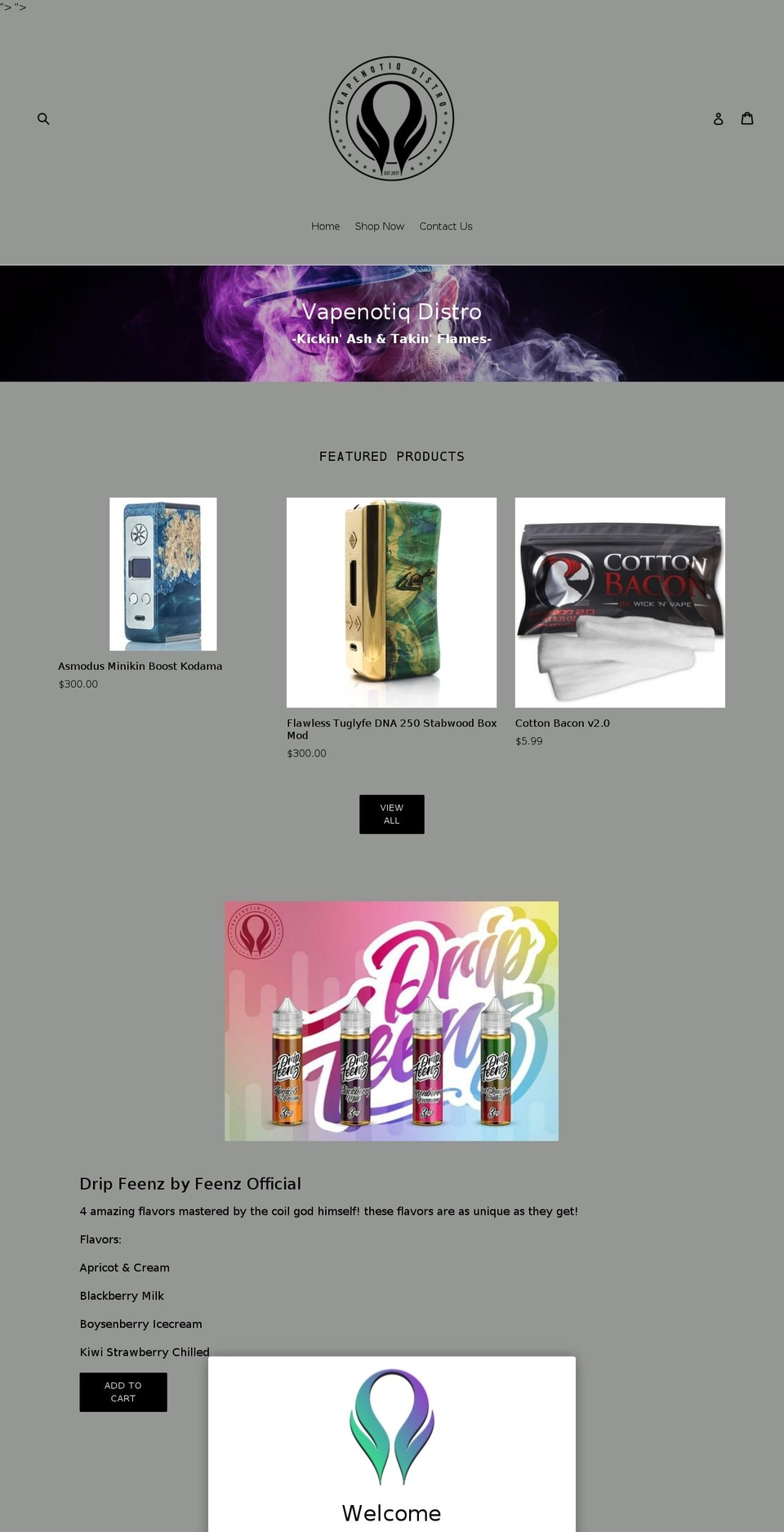 vapenotiqdistro.com — Shopify storefront screenshot