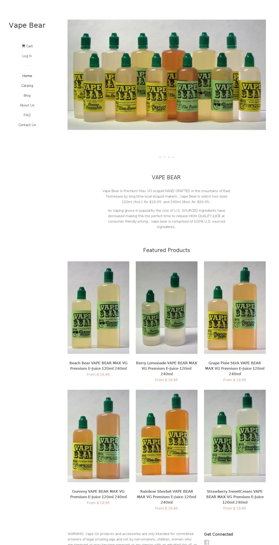 vapeonjc.com shopify website screenshot