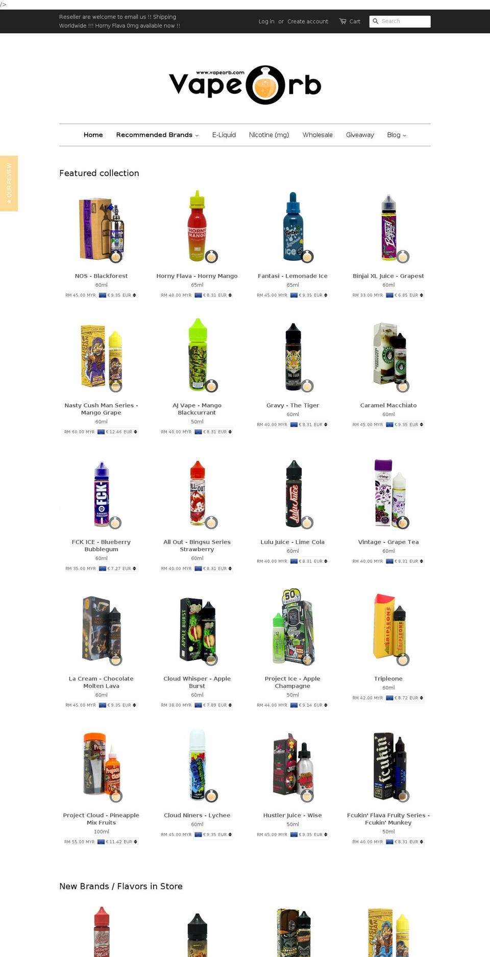 vapeorb.com — Shopify storefront screenshot